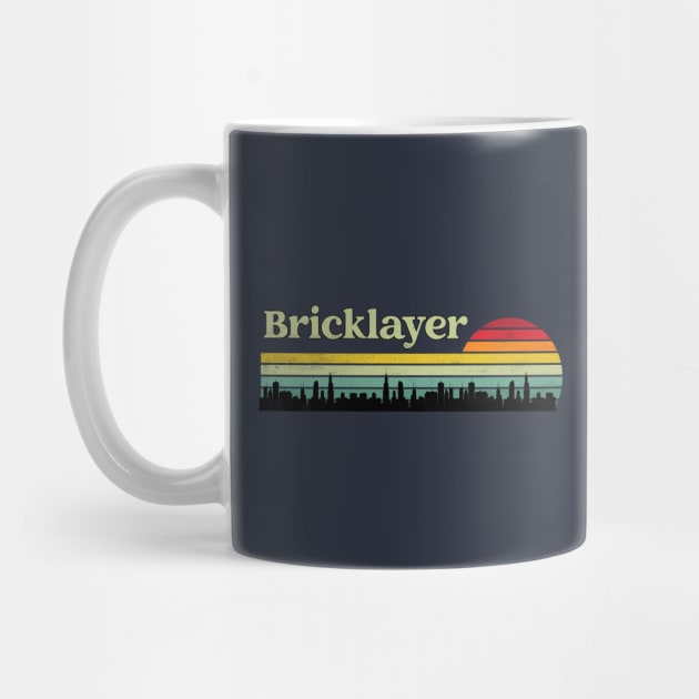 Bricklayer - Retro Sunset & Skyline Design by best-vibes-only